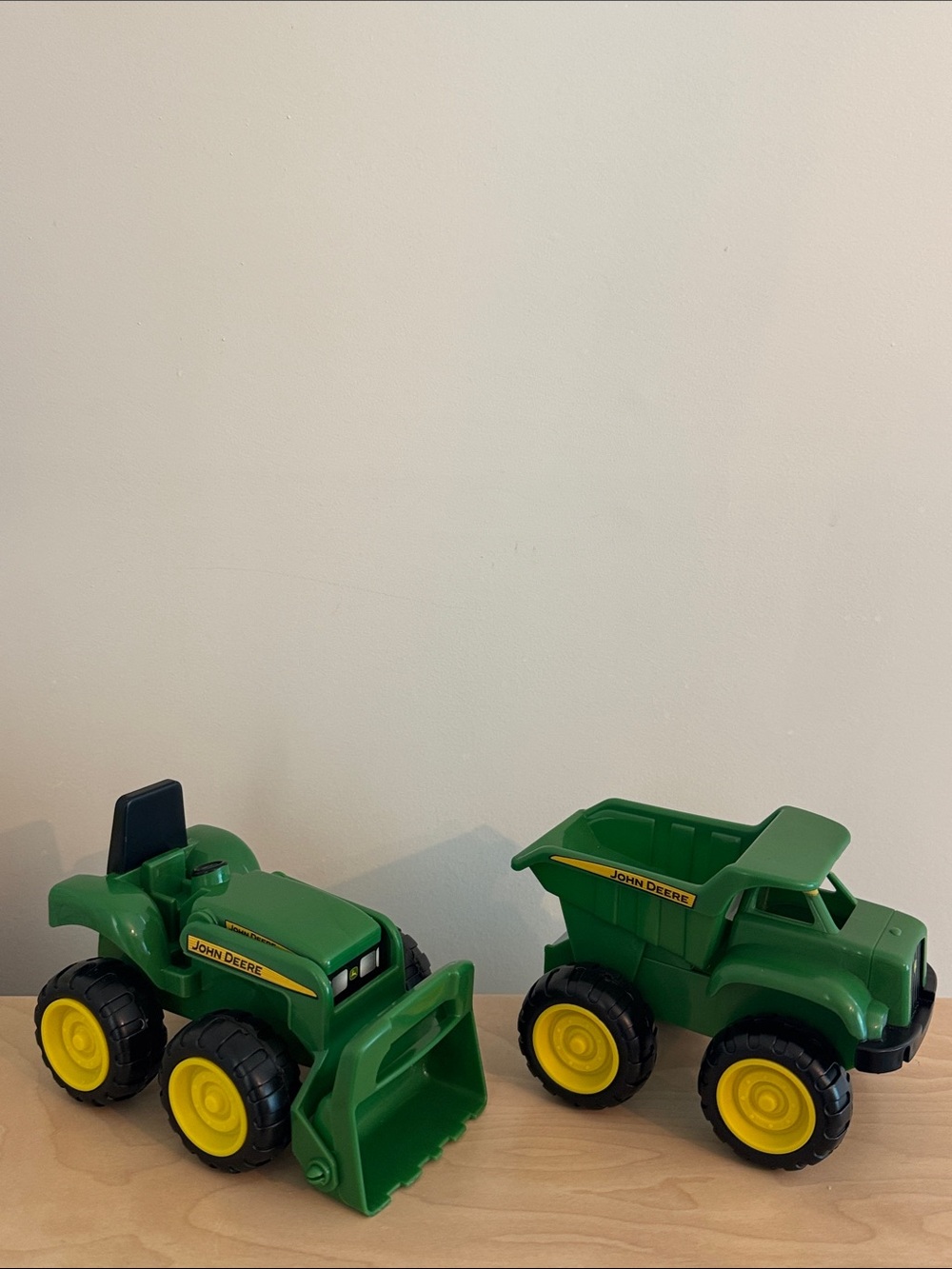 John Deere Green and Yellow Toy Tractor & Dump Truck Set
